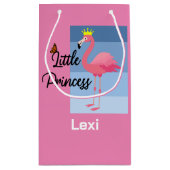 リトルプリンセスピンクフラミンゴデザイン-抱き枕- スモールペーパーバッグ (裏面)