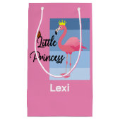 リトルプリンセスピンクフラミンゴデザイン-抱き枕- スモールペーパーバッグ (正面)