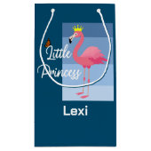 リトルプリンセスピンクフラミンゴデザイン-抱き枕- スモールペーパーバッグ (裏面)