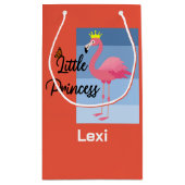 リトルプリンセスピンクフラミンゴデザイン-抱き枕- スモールペーパーバッグ (裏面)