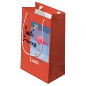 リトルプリンセスピンクフラミンゴデザイン-抱き枕- スモールペーパーバッグ (裏面アングル)