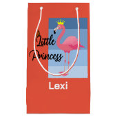 リトルプリンセスピンクフラミンゴデザイン-抱き枕- スモールペーパーバッグ (正面)