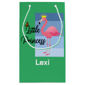 リトルプリンセスピンクフラミンゴデザイン-抱き枕- スモールペーパーバッグ (裏面)