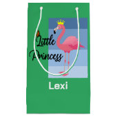 リトルプリンセスピンクフラミンゴデザイン-抱き枕- スモールペーパーバッグ (正面)