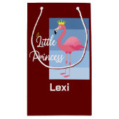 リトルプリンセスピンクフラミンゴデザイン-抱き枕- スモールペーパーバッグ (裏面)