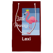 リトルプリンセスピンクフラミンゴデザイン-抱き枕- スモールペーパーバッグ (正面)