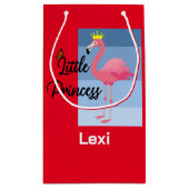 リトルプリンセスピンクフラミンゴデザイン-抱き枕- スモールペーパーバッグ (裏面)