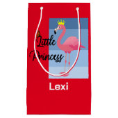 リトルプリンセスピンクフラミンゴデザイン-抱き枕- スモールペーパーバッグ (正面)