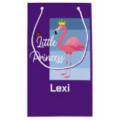 リトルプリンセスピンクフラミンゴデザイン-抱き枕- スモールペーパーバッグ (裏面)