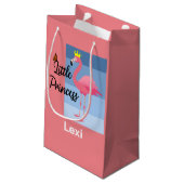 リトルプリンセスピンクフラミンゴデザイン-抱き枕- スモールペーパーバッグ (裏面アングル)