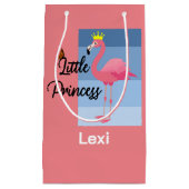 リトルプリンセスピンクフラミンゴデザイン-抱き枕- スモールペーパーバッグ (正面)