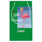 リトルプリンセスピンクフラミンゴデザイン-抱き枕- スモールペーパーバッグ (裏面)