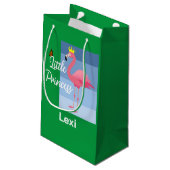 リトルプリンセスピンクフラミンゴデザイン-抱き枕- スモールペーパーバッグ (裏面アングル)