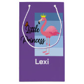 リトルプリンセスピンクフラミンゴデザイン-抱き枕- スモールペーパーバッグ (裏面)