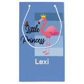 リトルプリンセスピンクフラミンゴデザイン-抱き枕- スモールペーパーバッグ (裏面)