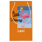 リトルプリンセスピンクフラミンゴデザイン-抱き枕- スモールペーパーバッグ (裏面)