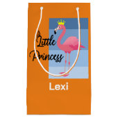 リトルプリンセスピンクフラミンゴデザイン-抱き枕- スモールペーパーバッグ (正面)