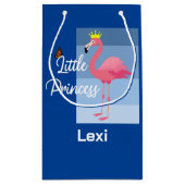 リトルプリンセスピンクフラミンゴデザイン-抱き枕- スモールペーパーバッグ (裏面)