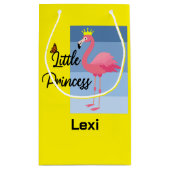 リトルプリンセスピンクフラミンゴデザイン-抱き枕- スモールペーパーバッグ (裏面)