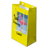 リトルプリンセスピンクフラミンゴデザイン-抱き枕- スモールペーパーバッグ (裏面アングル)