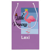 リトルプリンセスピンクフラミンゴデザイン-抱き枕- スモールペーパーバッグ (裏面)