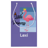 リトルプリンセスピンクフラミンゴデザイン-抱き枕- スモールペーパーバッグ (裏面)