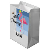 リトルプリンセスピンクフラミンゴデザイン-抱き枕- ミディアムペーパーバッグ (裏面アングル)