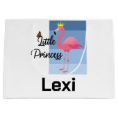 リトルプリンセスピンクフラミンゴデザイン-抱き枕 ラージペーパーバッグ (正面)