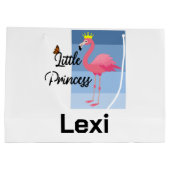 リトルプリンセスピンクフラミンゴデザイン-抱き枕 ラージペーパーバッグ (裏面)