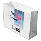 リトルプリンセスピンクフラミンゴデザイン-抱き枕 ラージペーパーバッグ (裏面アングル)