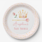 リトルプリンセスピンク王室のベビーシャワー ペーパープレート (正面)