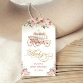 リトルプリンセスピンク&金ゴールド赤ちゃんシャワーありがとう ギフトタグ