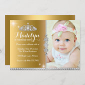 リトルプリンセスファースト誕生日招待状 招待状 (正面/裏面)