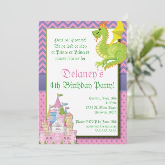 リトルプリンセスフェアリーテイルパーティの招待状 招待状 (スタンド正面)