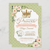 リトルプリンセスフローラ赤面&ミント王室の誕生日 招待状 (正面/裏面)