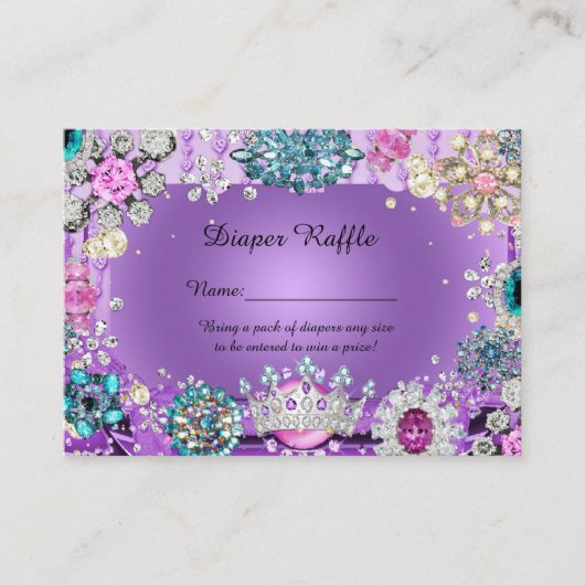 リトルプリンセスプリンスおむつラッフルチケット、purpl エンクロージャーカード (正面)