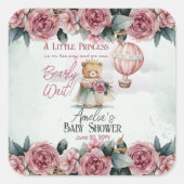 リトルプリンセスベアーリーウェイガールベビーシャワー スクエアシール (正面)
