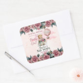 リトルプリンセスベアーリーウェイガールベビーシャワー スクエアシール (封筒)