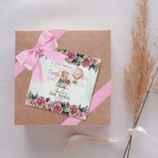 リトルプリンセスベアーリーウェイガールベビーシャワー フェイバータグ