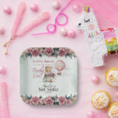 リトルプリンセスベアーリーウェイガールベビーシャワー ペーパープレート (パーティー)