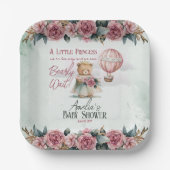 リトルプリンセスベアーリーウェイガールベビーシャワー ペーパープレート (正面)