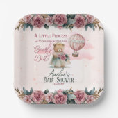 リトルプリンセスベアーリーウェイガールベビーシャワー ペーパープレート (正面)