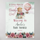 リトルプリンセスベアーリーウェイガールベビーシャワー ポスター (正面)