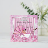 リトルプリンセスベビーシャワーガールアフリカンアメリカン 招待状 (スタンド正面)