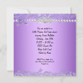 リトルプリンセスベビーシャワーガールラベンダーパープル3 招待状 (裏面)