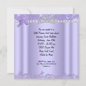 リトルプリンセスベビーシャワーガールラベンダーパープル 招待状 (裏面)