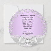 リトルプリンセスベビーシャワーガール薄紫 招待状 (裏面)