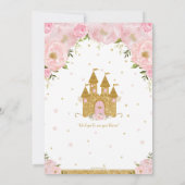 リトルプリンセスベビーシャワーキャッスルピンクフローラ 招待状 (裏面)