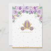 リトルプリンセスベビーシャワーキャリッジパープルフローラ 招待状 (裏面)