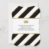 リトルプリンセスベビーシャワー招待状フェイクグリッター 招待状 (裏面)